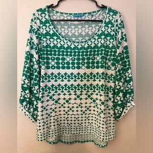 🌴Tori Richard Honolulu Hawaiian Green Dress Shirt Top Blouse Semi Long Sleeve🌴